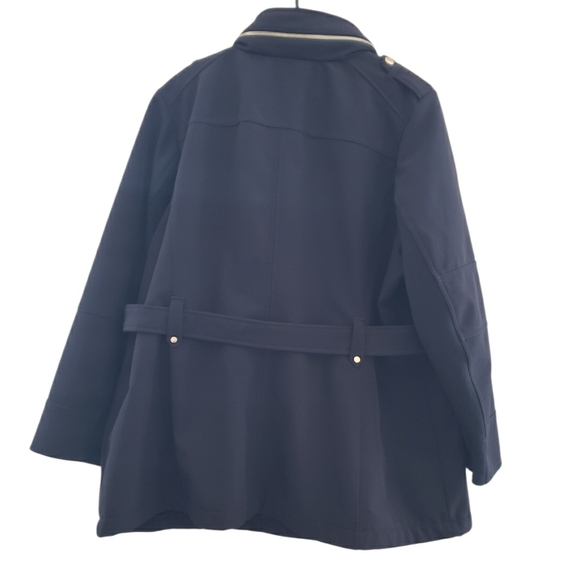 MICHAEL Michael Kors Navy Pea Coat with Silver Details - Picture 2 of 2